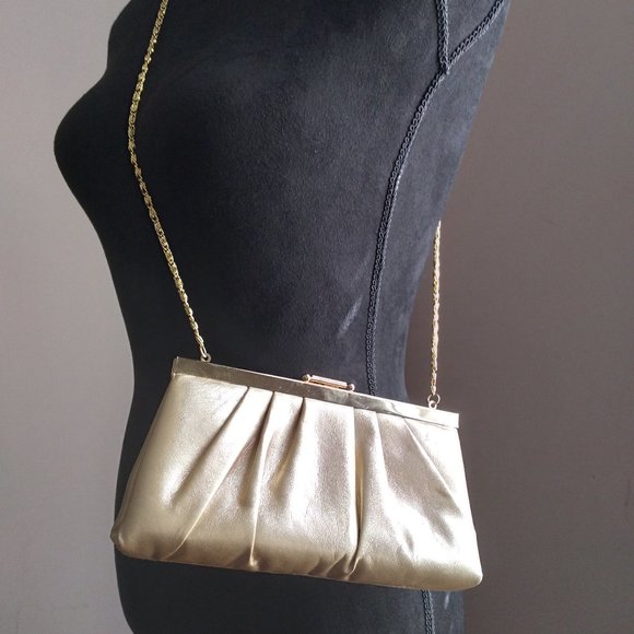 Gold Mini Shoulder Bag | 9"x5" - Picture 1 of 5